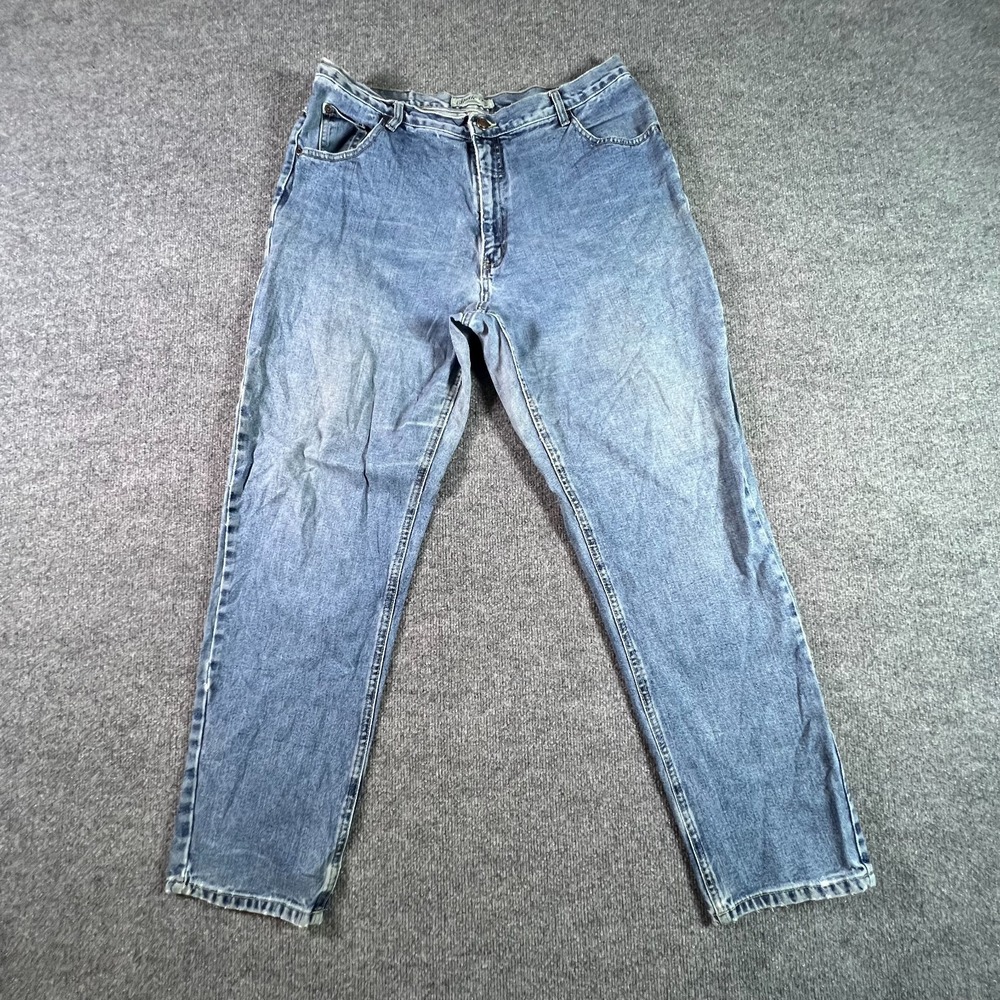Vintage St. John's Bay Straight Jeans Womens 18 Blue Cotton Denim Faded Workwear
